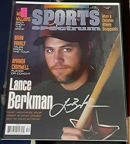 Lance Berkman Houston Astros İMZALI Spor Spectrum Dergisi COA imzalı Major League BASEBALL Dergileri