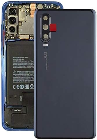 GuosB Yedek Arka Kapak Pil Arka Kapak için Kamera Lens ile Huawei P30 (Siyah) (Renk: Siyah)