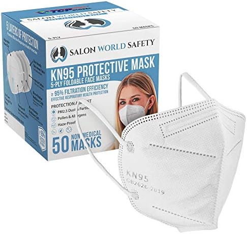 Salon Dünya Güvenliği KN95 Koruyucu Maskeler, 50 Filtre Verimliliği ≥%95 Kutu, 5 Katlı, Sıhhi 5 Katlı Dokunmamış Kumaş, Güvenli,