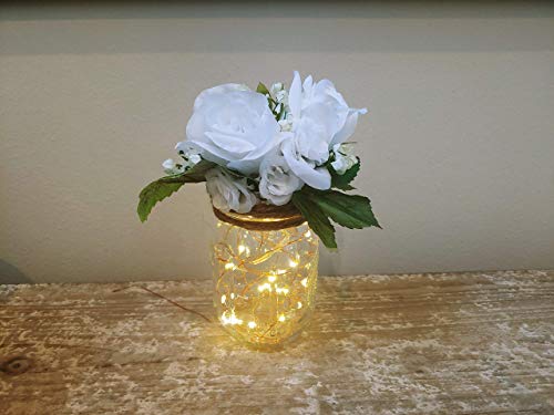 Işıklı Çiçek Mason Kavanoz Centerpiece Gece Işık Rustik Çiftlik Düğün Duş Dekor Çiçek Odası Dekor Benzersiz Hediyeler Eve Taşınma