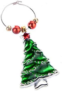20 Pcs Çeşitli Emaye Charm Kolye Gümüş Kaplama Noel Ağacı Kar Tanesi Çelenk Çan Dainty Dangle Işçiliği Aksesuarları Süslemeleri