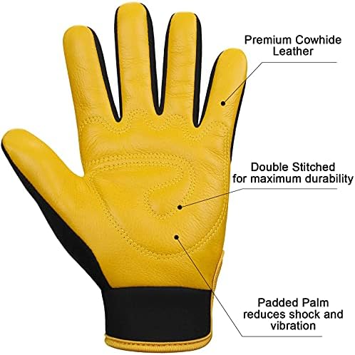 BARST iş eldivenleri, deri iş eldivenleri Mekanik iş eldivenleri Bahçe Yard İnşaat iş güvenliği eldiveni Erkekler Kadınlar
