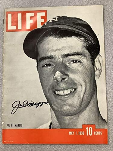 Joe DiMaggio İmzalı Yaşam Dergisi Beyzbol İmzası 1939 ETİKETSİZ Yankees PSA İmzalı MLB Dergileri