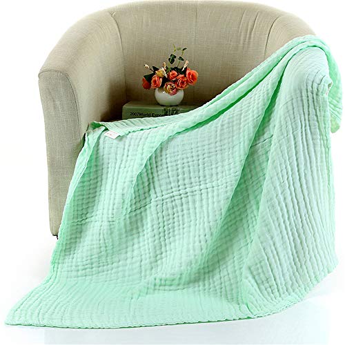 IMİFUN Muslin Kreş Kundaklama Battaniye Bebek Banyo Kundaklama Havlu Erkek ve Kız için 43 × 43 inç %100 Pamuk (Yeşil)