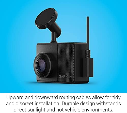 Garmin Dash Cam 67W, 1440p ve Ekstra Geniş 180 derece FOV, Uzaktayken Aracınızı İzleyin Yeni Bağlı Özellikler, Ses Kontrolü,