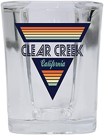 Clear Creek California 2 Ons Kare Tabanlı Likör Shot Cam Retro Tasarım