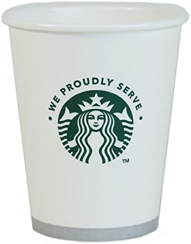 Starbucks Beyaz Tek Kullanımlık Sıcak Kağıt Bardak, 12 Ons, 100 Paket