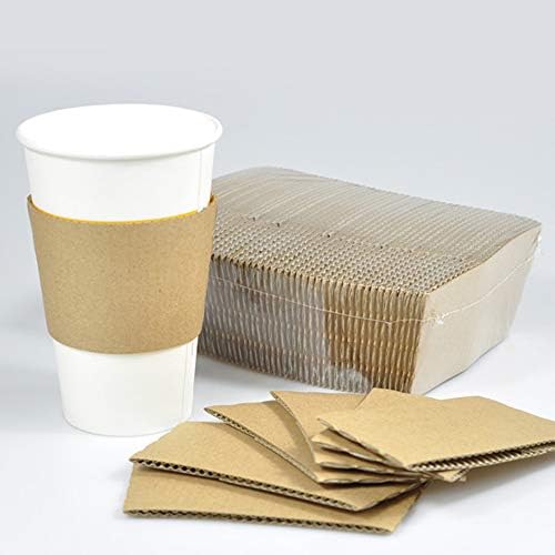 Sıcak İçecekler için 8 oz Tek Kullanımlık Kahve Fincanı Kılıfları Kağıt Oluklu Bardak Ceketleri 200 Sayım (Bardaksız)
