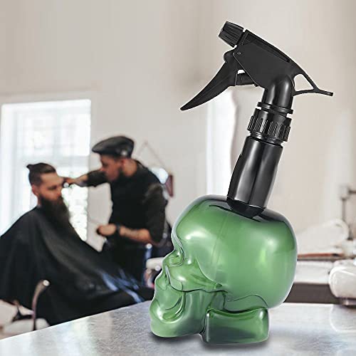 Taşınabilir Hairstyling Aracı Saç Sulama Can Kuaförlük Sprey Ince Sis Püskürtücü Doldurulabilir Şişe Kafatası Sprey Şişe Atomizer(yeşil)