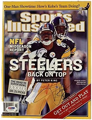 Hines Ward İmzalı (Kasım 2004) Sports Illustrated Dergisi PSA / DNA İmzalı NFL Dergileri