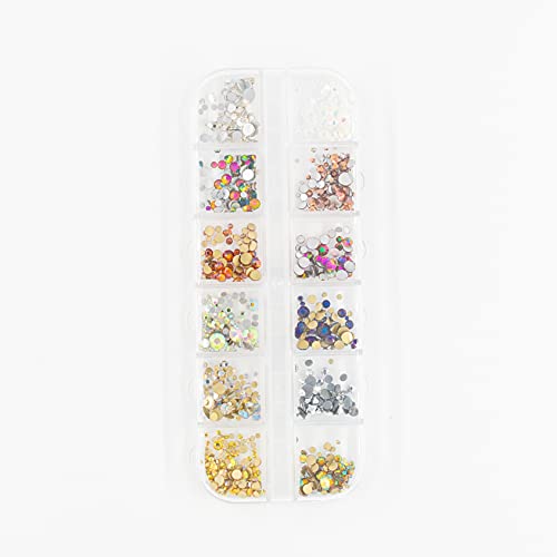 Nail Art Rhinestones Sanat Kristal kutu başına 12 Boyutları/Renkler Jewels Elmas Şekli Süslemeleri için Tırnak DIY Zanaat Taşlar