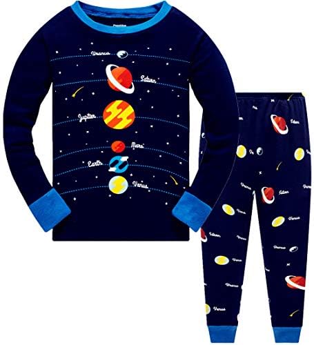 Erkek Pijama %100 % Pamuk Gezegen Pjs Toddler 2 Parça Pijama Çocuk Giyim Seti Boyutu 3 t-10 t