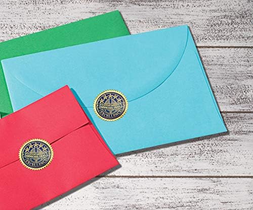 PaperDirect Kabartmalı Başarı 2 Renkli Folyo Sertifika Mühürleri, 102 Paket (Mavi / Altın)