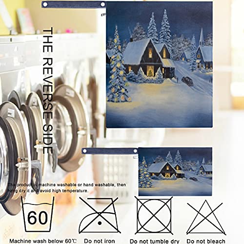 visesunny Merry Christmas Karlı Kasaba Fermuarlı Cepler ile 2 Adet Islak Çanta Yıkanabilir Kullanımlık Seyahat için Ferah Bezi