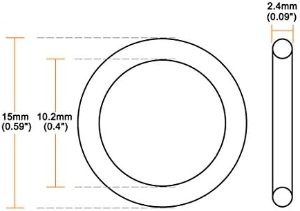 uxcell Nitril Kauçuk O-Ringler, 16mm OD 11.2 mm ID 2.4 mm Genişlik, Metrik Sızdırmazlık Contası, 10'lu Paket