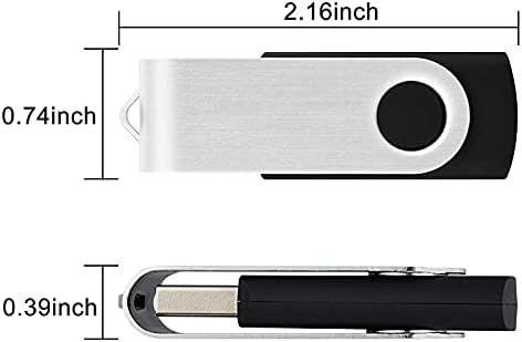TWDYC 10 ADET USB Flash Sürücüler USB 2.0 Flash Sürücüler Memory Stick Fold Depolama Başparmak Sürücü Kalem Döner Tasarım Siyah