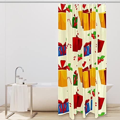 Duş Perdesi Liner Seti ile 12 Yüzükler Küvet için Ağır Noel Dekoratif Duş Perdesi 72x72 İnç Mevcut Kutuları Desen