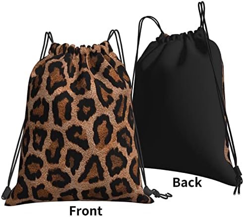 Serin Cheetah Leopar Arka Plan Unisex ipli sırt çantası Spor Alışveriş Dize Çanta Spor Yoga Yürüyüş Seyahat Dans Hafif Çuval