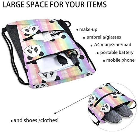 İpli çanta Panda spor sırt çantası hafif gökkuşağı Panda spor çanta Yoga yürüyüş yüzme spor plaj için