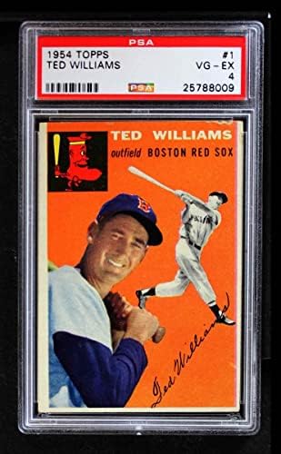 1954 Topps 1 WHT Ted Williams Boston Kırmızı Sox (Beyzbol Kartı) (Beyaz Arka) PSA PSA 4.00 Kırmızı Sox