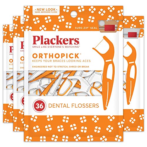 Diş Telleri için Plackers Orthopick Diş İpi Seçtikleri, 36 Sayım (4'lü Paket)