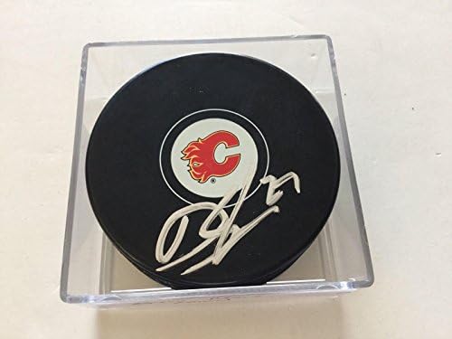 Calgary Flames Drew Shore İmzalı Hokey Diski İmzalı f-İmzalı NHL Diskleri