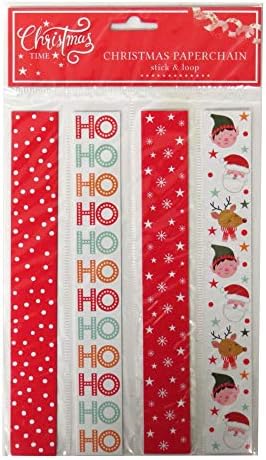 RSW Uluslararası Noel Zamanı HO HO HO Noel Süsleri Kağıt Zincirler-40 Bağlantılar, 2 Tasarımlar içerir