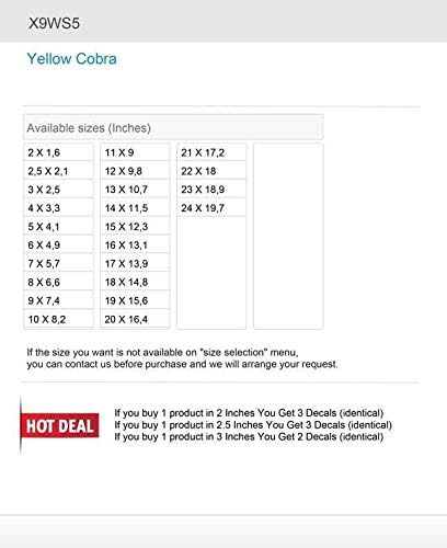 Çıkartma Etiketler Sarı Kobra 4 X 3,3
