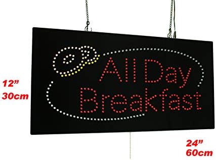 Tüm Gün Kahvaltı Tabelası, TOPKİNG Tabela, LED Neon Açık, Mağaza, Pencere, Mağaza, iş, Ekran, Büyük Açılış Hediyesi