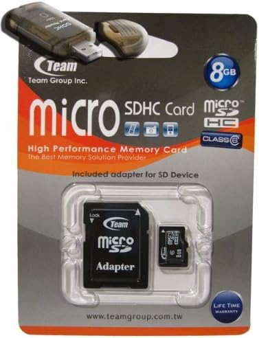 8GB Turbo Sınıf 6 microSDHC Hafıza Kartı. Motorola QA30 İpucu Telefon için yüksek Hız Ücretsiz SD ve USB Adaptörleri ile birlikte