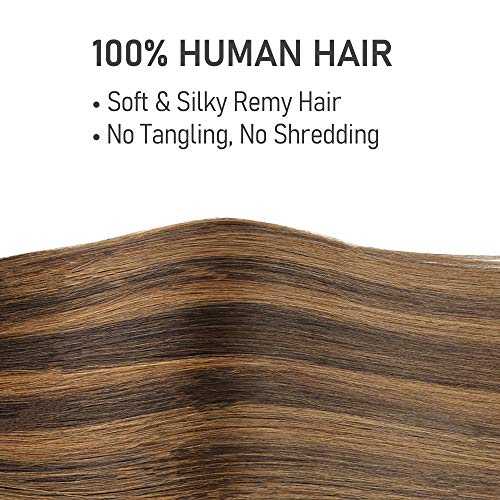 LeaLea 20 pcs 50g insan saçı postiş Koyu Kahverengi Mix Kestane Kahverengi 100 % Remy Gerçek Saç Dikişsiz Doğal Düz Bant Uzatma