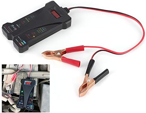 WNSC Akü Alternatör Test Cihazı, Siyah+Kırmızı 12V Akü Kontrol Cihazı Dijital Akü Test Cihazı, Akü Analizi için