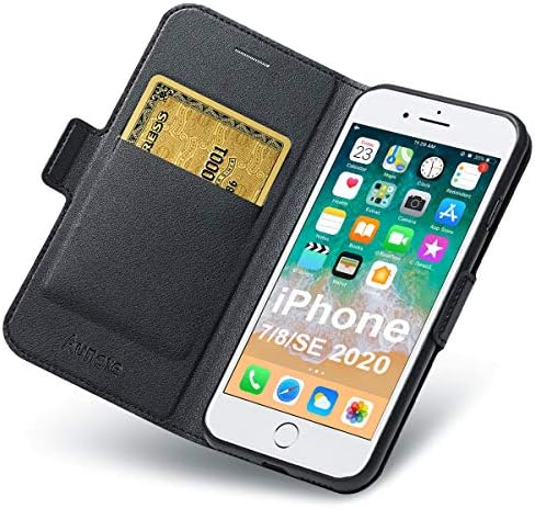 Aunote iPhone SE 2020 Cüzdan Kılıf, iPhone 8 Cüzdan Kılıf, iPhone 7 Flip Case ile kart Tutucu, Manyetik Kapatma, Kickstand,