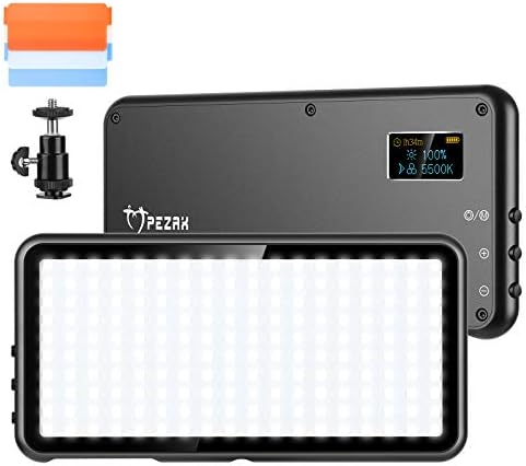 Profesyonel DSLR Kameralar için Mini Panelli PEZAX 4000mAh Şarj Edilebilir Monte Edilebilir Bicolor LED Video Işığı / Fotoğraf