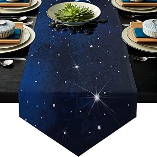 CHNOOI Yıldızlı Gökyüzü Ay Yıldız Modern Masa Koşucu Düğün Masa Dekorasyon Merkezleri yemek masası Masa Örtüsü (Renk: Bir,