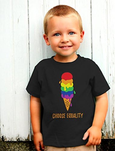 Eşitlik gökkuşağı Gay ve lezbiyen dondurma gurur bayrağı yürümeye başlayan çocuk T-Shirt