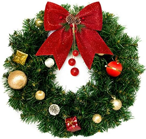 Whalıne 2 adet Noel Yay, Kırmızı Çelenkler Yaylar, Büyük Noel Ağacı Yay, Pullu Yay Bağları, Noel Dekoratif Yaylar Ev Süs Dekorasyon