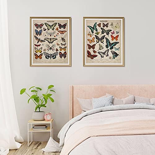 4 Parça Kelebekler Posterler Vintage Papillons Kelebekler Poster Duvar Sanatı Baskılar Kelebek Baskılı Duvar Sanatı Posterler