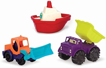 B. Battat Mini Oyuncak Arabalar tarafından oyuncaklar-Çocuklar için Su ve Kum Araçları Plaj Playset 18 Ay +(3-Pcs)
