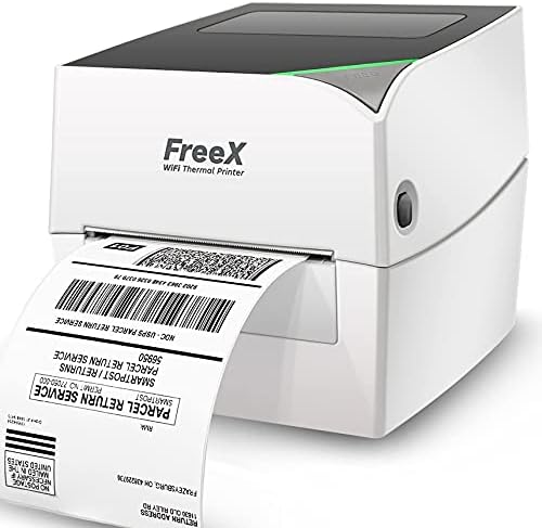 FreeX WiFi SuperRoll Termal Yazıcı için 4x6 Nakliye Etiketleri / Beyaz, Kablosuz Nakliye Etiketleri Yazıcı / Zebra ile Çalışır,