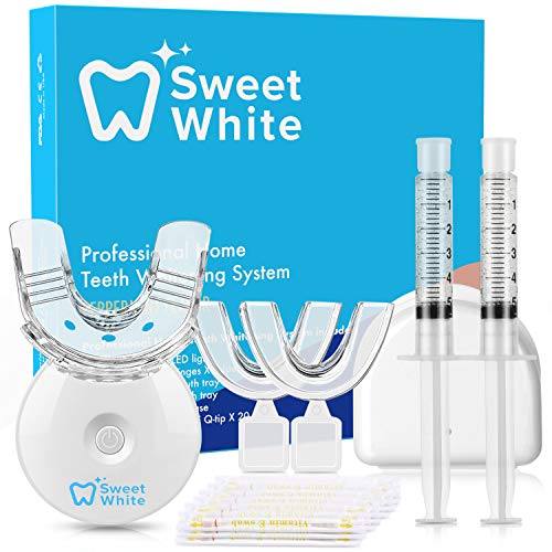 SweetWhite Diş Beyazlatma Kiti, Profesyonel Diş Beyazlatıcı ile led ışık, 2 5 ml beyazlatma jeli Şırıngalar, 35 % Karbamid