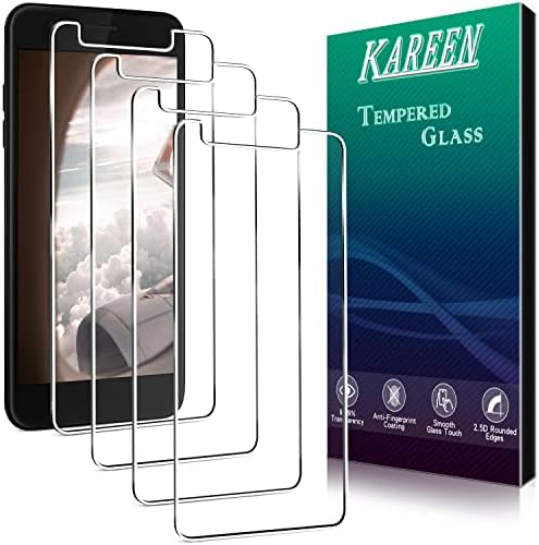 (4 Paket) LG K30 Temperli Cam için KAREEN Ekran Koruyucu, 9H Sertlik, Kabarcıksız, Çizilmez