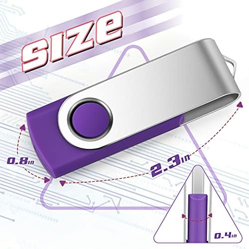 ZYS Flash Sürücü 64 GB 2 Paket USB bellek çubuğu başparmak Sürücü 64 GB Kalem Sürücü Depolama Çubuğu, (Siyah, Mor), Siyah +