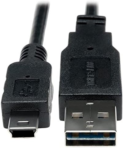 Tripp Lite Evrensel Geri Dönüşümlü USB 2.0 Yüksek Hızlı Dönüştürücü Adaptör Kablosu (5Pin Mini-B M/M'ye Geri Dönüşümlü A) 1-ft.(UR030-001),