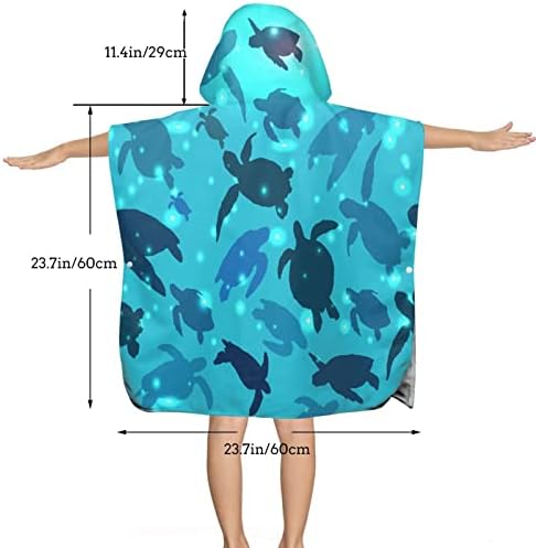 Çocuk Kapüşonlu banyo havlusu Güzel Okyanus Yüzme Deniz Kaplumbağaları Desen Yürümeye Başlayan Plaj banyo havlusu Duş Havlusu