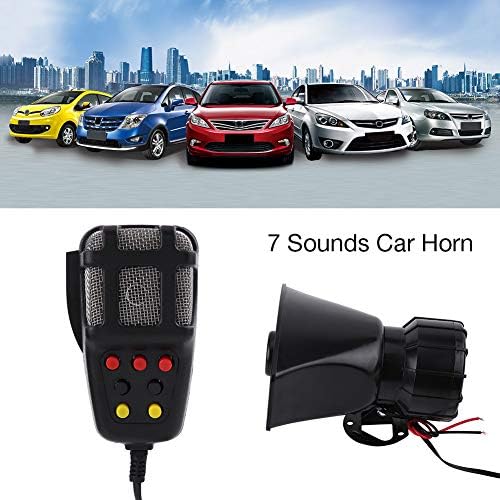 Evrensel Sesler Loud 7 Loud Korna Siren 12 V Araba Elektronik Uyarı Alarmı Mic ile PA Hoparlör Sistemi Ses Siren Motosiklet