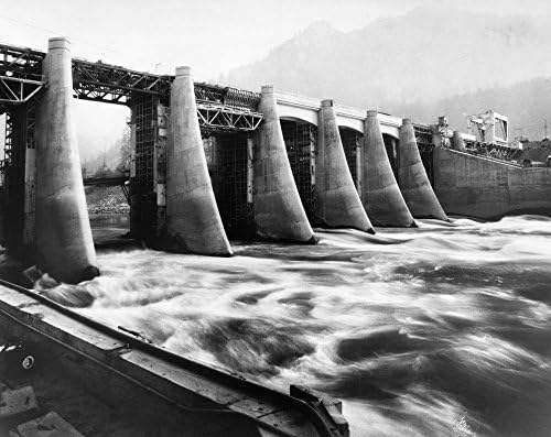 Bonneville Barajı 1936 Washington Ve Oregon Arasında Columbia Nehri Üzerinde ABD Mühendisler Birliği Tarafından İnşa Edilen