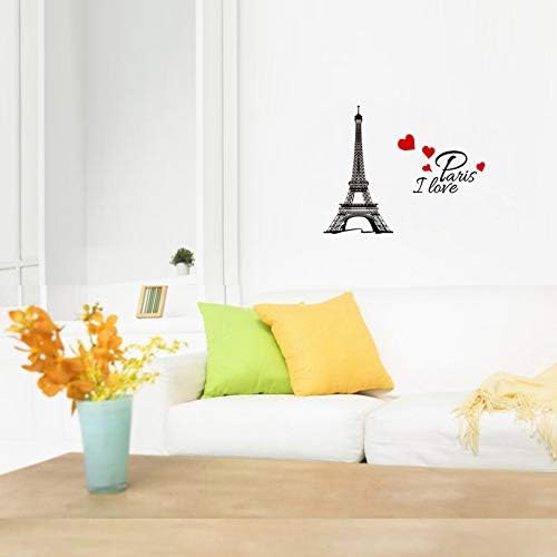 Eyfel Kulesi I Love Paris Duvar Sticker Su Geçirmez Çıkarılabilir Duvar Çıkartması Ev Dekorasyon (9X 15)