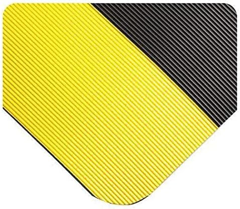 Wearwell Inc Siyah / Sarı Ultrasoft Oluklu Mat 2 ft. G x 43 ft. L, 7/8