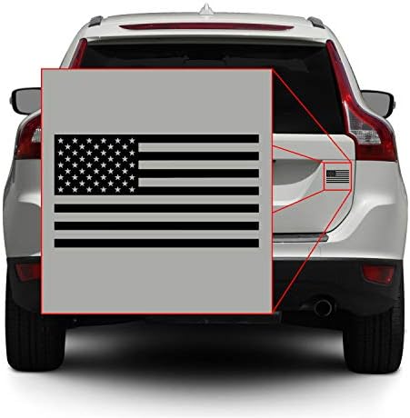 Amerikan ABD Bayrağı [Pick Renk/Boyut] Vinil Decal Sticker için Laptop/Araba/Kamyon/Pencere/Tampon (3.5 in x 2in, Mat Siyah)